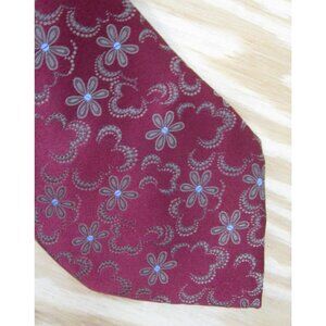 Vero Uomo Neck Tie Silk Hand Made In Italy Textured Floral Formal